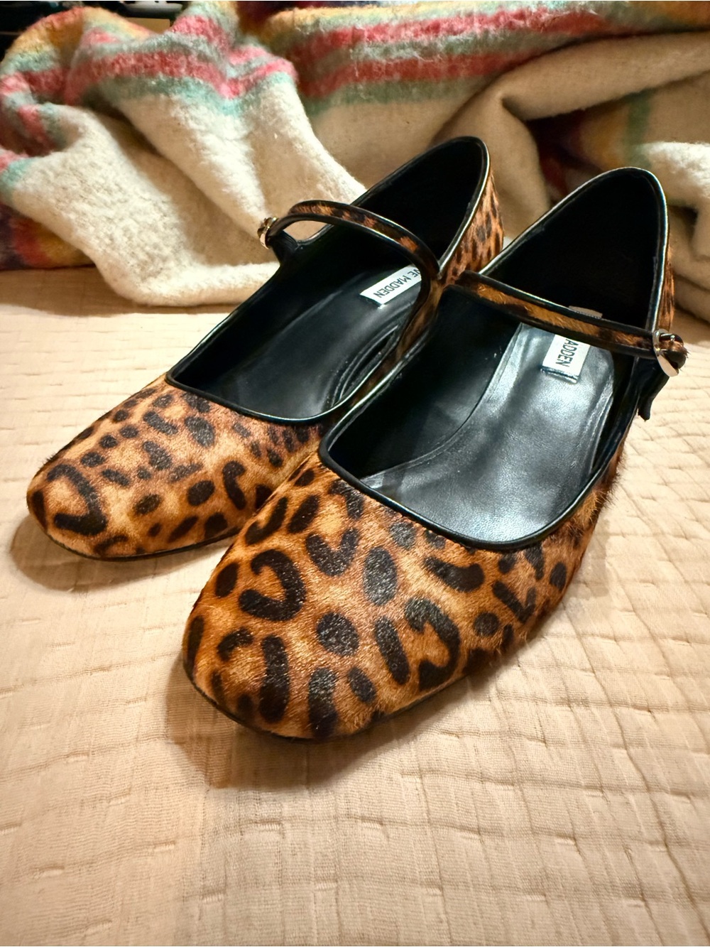Steve Madden Leopard Print Mary Jane Block Heels